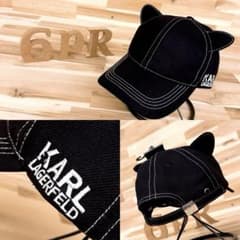 廃番/未使用【カールラガーフェルド】猫耳 ネコ耳 キャップ アニマル 黒ブラック 廃番/未使用【カールラガーフェルド】猫耳 ネコ耳 キャップ アニマル