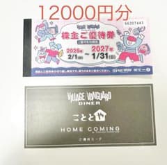 ヴィレッジヴァンガード株主優待券 12000円分のサムネイル