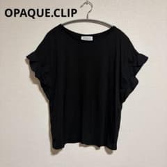 OPAQUE.CLIP 切替フリル袖カットソー Tシャツ 半袖 ブラックのサムネイル
