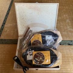 岩鋳 南部鉄器ステーキ皿(新品) 鉄板 木皿 ナイフ フォーク 2セット
