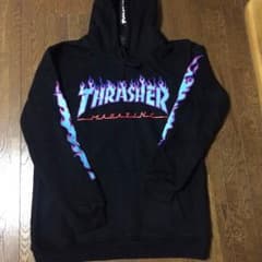 THRASHER ファイヤーパターン パーカー XLのサムネイル