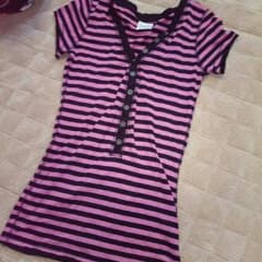 ピンクストライプTシャツ☆のサムネイル