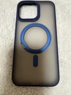 iPhone15ProMaxケース マグネットリング スタンド機能付き ネイビーのサムネイル