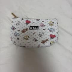 BT21 ポーチ ホワイト ドット柄