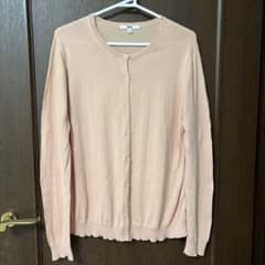UNIQLO クルーネックカーディガン 長袖 ⭐︎ピンク（XL）のサムネイル