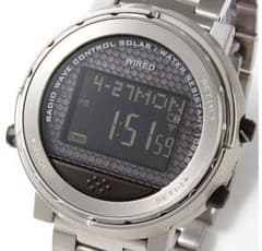 【美品】 SEIKO WIRED h ワイアード ソーラー 電波 時計 ハニカムのサムネイル