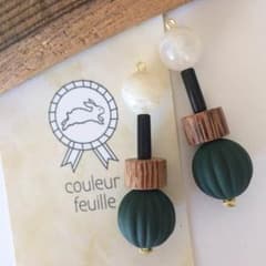 201...グリーンアクセントのピアス/イヤリングのサムネイル