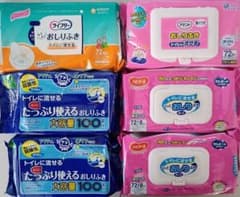 6袋　おしりふき　色々のサムネイル