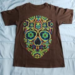 スカル柄 Tシャツ ブラウンのサムネイル