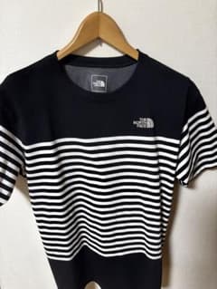 美品　THE NORTH FACE ストライプTシャツ ブラック　Lサイズのサムネイル