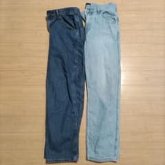 ユニクロ ワイドフィットジーンズ ２本セット 最終値下げのサムネイル