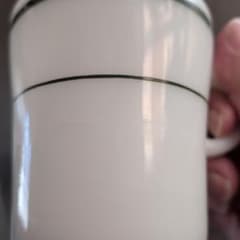 PYREX ミルクガラス マグカップ ホワイト グリーンラインのサムネイル