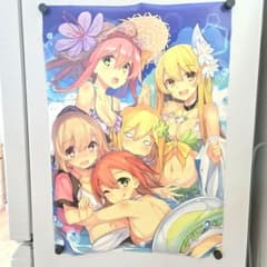 MOZU 미소녀화 수영복 일러스트 B3 미니 포스터