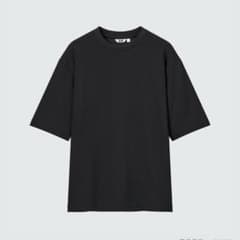 新品未使用 UNIQLO エアリズムコットンオーバーサイズTシャツ S ブラックのサムネイル