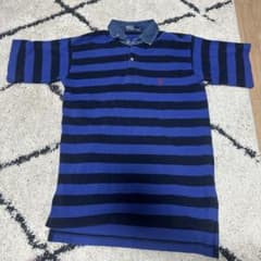 Polo by Ralph Lauren ボーダーポロシャツ 青黒　90sのサムネイル