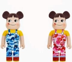 BAPE × ぺこちゃん ベアブリック 100% & 400%2体セットのサムネイル