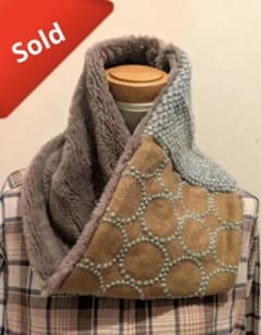 ミナペルホネン スヌード タンバリン マスタード ウール混 ハンドメイド ミナペルホネン スヌード タンバリン マスタード ウール混