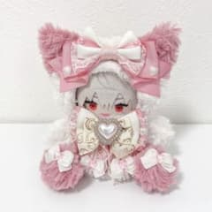 にじぱぺっと♡10cmサイズ ぬい服♡ピンク♡おすわりねこちゃん