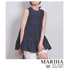 MARIHA ミューズのブラウス　martinique ネイビー　36 コットン MARIHA ミューズのブラウス martinique ネイビー 36 コットン - メルカリ