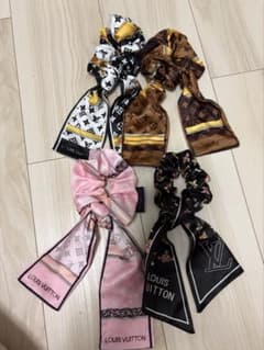 ルイヴィトン　リボン付きシュシュ 4点セットのサムネイル