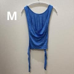 【Beautiful Silhouette】Crossback Tank Top, Blue, Yoga & Training