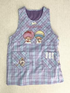 エプロン　裏起毛　キキララ　保育士　水色　紫のサムネイル