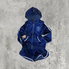 ベロア生地 青 セットアップのサムネイル