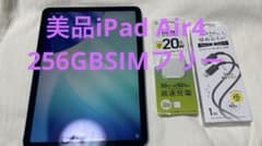 美品iPad Air4 256GB セルラー！PD対応ケーブル、充電器付きのサムネイル