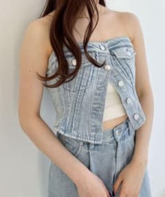 Heather デニムビスチェ ライトブルーのサムネイル