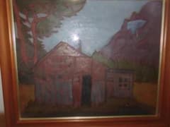 真作 熊谷榧 「グレイ小屋」 肉筆油彩 F12号 1980年制作 父:熊谷守一