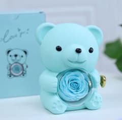テディベア プリザーブドフラワー オルゴール ギフトボックス付きのサムネイル