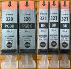 Canon 純正インク ブラック BCI-320PGBK&321BK 5本セットのサムネイル