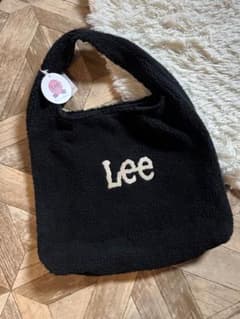 タグ付き新品　Lee ブラック トートバッグ フリースのサムネイル