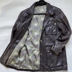 希少✨UNITED ARROWS 羊革 シープスキン レザージャケット 裏地総柄のサムネイル