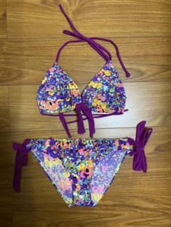カラフルフリルビキニ パープル　美品のサムネイル