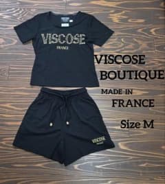 VISCOSEBOUTIQUE　セットアップ　レディース　半袖　黒　Мsize
