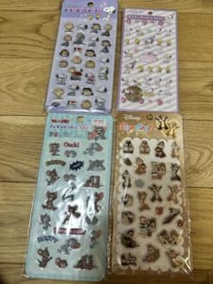 【新品】スヌーピー チップとデール トムとジェリー　ぷくぷくシール 4点セットのサムネイル