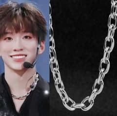 실버 체인 목걸이 거리 굵은 디자인 ①