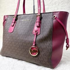 美品】 マイケルコース トートバッグ ヴォイジャー MKシグネチャー A4 