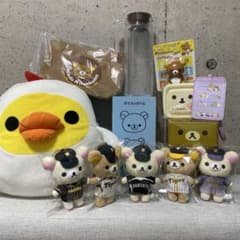 Rilakkuma mascot plush toy, tableware, bundle sale, Heisei retro, baseball