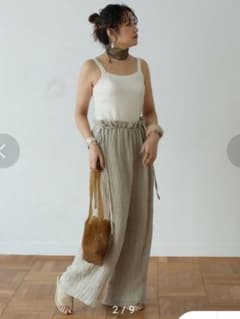 ウエストギャザーリネンパンツ 36のサムネイル