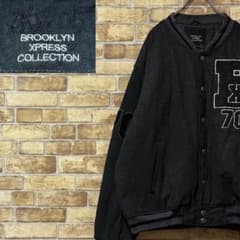 ブルックリンエクスプレス 中綿ウールスタジャン 刺繍ロゴ ヒップ 