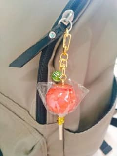 ミニチュア りんご飴 キーホルダー ハンドメイド 可愛い ヨーヨー緑