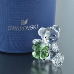 極美品 スワロフスキー クリスタル クリスベア クローバー 箱付き グッドラック 極美品 スワロフスキー クリスタル クリスベア クローバー 箱付き