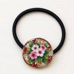 セール】ニチニチソウ レジン ヘアゴム ハンドメイド 爽やか 可愛い