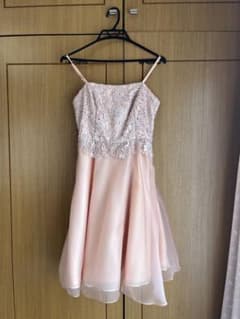 ピンク シフォン Aラインドレス レースアップのサムネイル