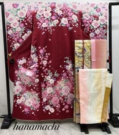 振り袖 フルセット 長襦袢付 赤 成人式 刺繍入り 銀通し 670 - メルカリ