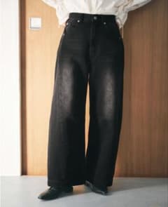 【美品】cohina コヒナŚTRATA バレルデニムパンツ Sサイズ　ブラック