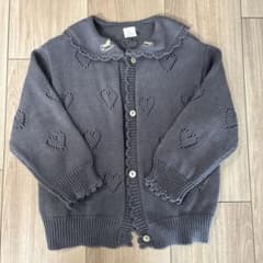 Cottoli カーディガン ハート柄 グレー 95cmのサムネイル