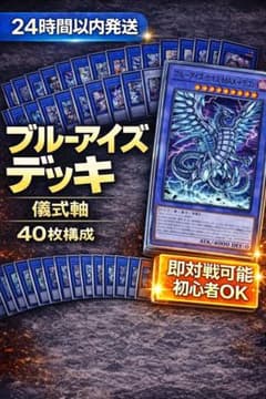 【即対戦可能】ブルーアイズデッキ 儀式軸 40枚＋EX15枚 三重スリーブ付き 即対戦可能】ブルーアイズデッキ 儀式軸 40枚＋EX15枚 三重スリーブ